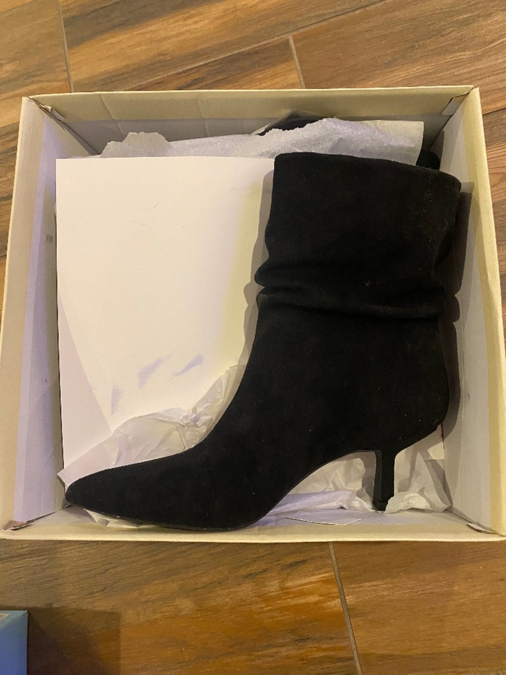 Faux suede slouch ankle boots
